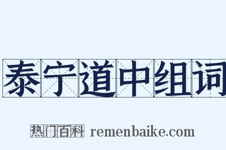 泰宁道中组词是什么意思的图片